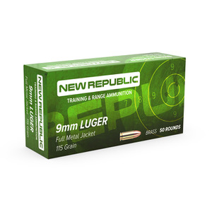 New Republic Training and Range Ammo 9mm Luger FMJ / 115 grain 50 round box