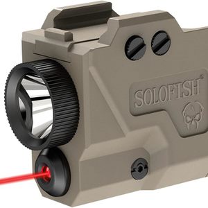 Solofish (tan) Tactical Flashlight Combo (red) 650lm Laser Light Low Profile las