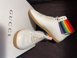 Gucci Lace Up High Top 'Rainbow Heel Collar' 473375?DOPO0?9080