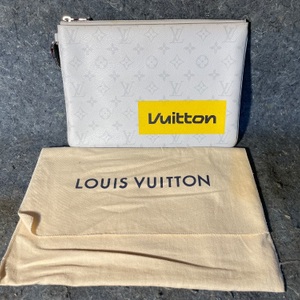 Louis Vuitton White Story Monogram Zip Pouch GM (2019)