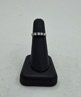 Ladies 5-Stone Sterling/CZ Band 3.45g Size 8