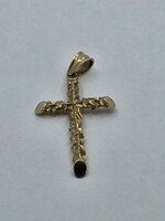 14k Yellow Gold Twisted Cross Pendant, 3.20g