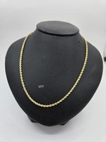  10kt Yellow Gold 2.25mm Rope Necklace 18" Long (Solid) 8.3g