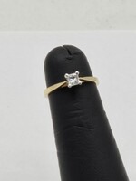  10k YG.25ct Princess Cut Diamond Solitaire Engagement Ring, 1.7g, Size 4