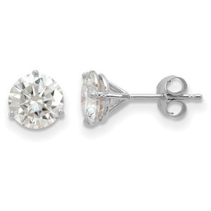 2cttw Martini Stud Earrings in 14k White Gold 6.5mm Round Brilliant VS+ Lab