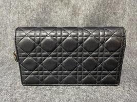 Lady Dior Pouch with Chain Black Cannage Lambskin