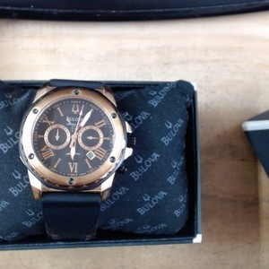 Bulova Men's Marine Star Series A Black and Gold Ion-Plated Stainless Steel 