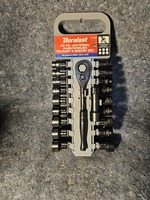 Duralast 3/8in Drive Pass-Through Ratchet and Socket SAE and Metric Tool Set 20 