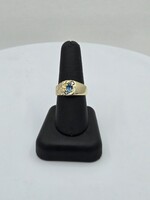 Men's 10k Yellow Gold Ring W/ .75ct Topaz & Accent Diamonds 3.7g, Size 9