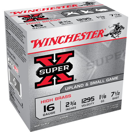 Winchester Super-X High-Brass Shotshells 16 ga 2-3/4" 1-1/8 oz 1295 fps #7.5 25