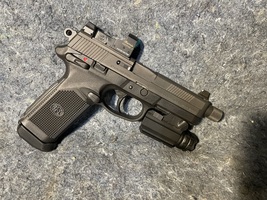 FN FNX-45 Tactical Handgun .45 ACP 15rd Magazines (2) 5.3" Threaded Barrel Black