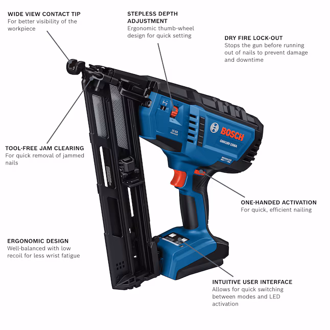Bosch 18V Brushless 2-1/2-in 15 -Gauge Cordless Finish Nailer (NIB)