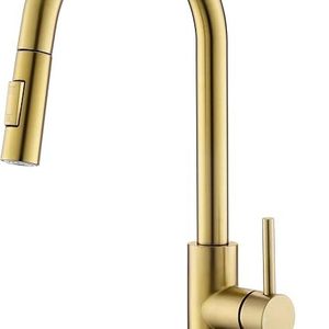 Tohlar Gold Kitchen Faucet with Pull Down Sprayer, Gold Kitchen Sink Faucet 
