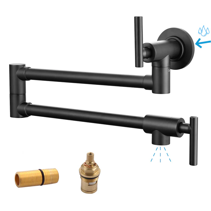 Havin A202 Pot filler faucet wall mount, Upside Down Style, Matte Black