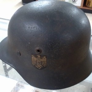 Original WWII German HEER Army M35 Single Decal Helmet