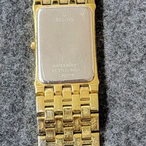 Bulova Men's Classic Gold Tone Stainless Steel 3-Hand Date Quartz, Diamond Dial.
