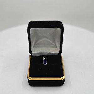 14K White Gold Sapphire Diamond Pendant
