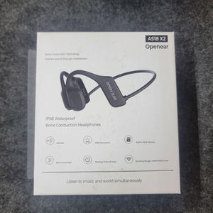  Fojep AS18 Bone Conduction Wireless Headphones, Unisex, Bone Black.
