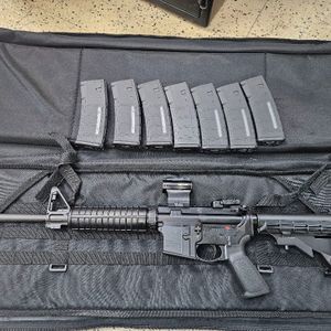Ruger AR556 Semi-Auto 5.56 mm 18" Barrel (7) Magazines Holosun Red Dot Scope