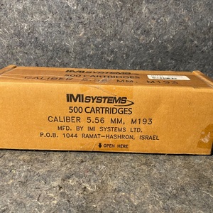IMI M193 5.56x45mm NATO Ammo 55 Grain Full Metal Jacket 500 Rds.