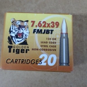 Golden Tiger 7.62 x 39 mm FMJ 124 Grain 20 Round Box (Russia)