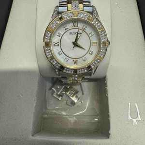  Bulova Women's Two Tone Stainless Steel Bracelet Watch 98L135