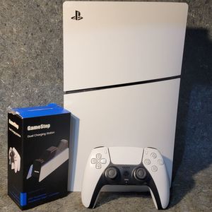 Sony PlayStation 5 Slim Console Disc Edition with dual charging station