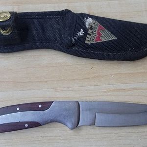  VTG 2008 WINCHESTER Limited Ed FIXED BLADE KNIFE Mix Wood Metal Handle w/Sheath