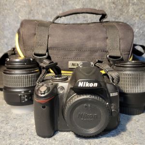 Nikon - D3200 DSLR Camera with 18-55mm and 55-200mm Lenses - Black