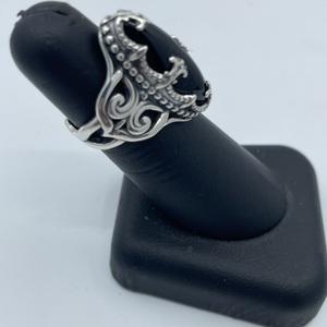 Ladies' Sterling Silver/ Onyx Evening/Cocktail Ring Size:6