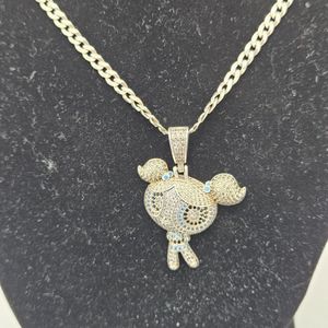  Iced-Out The Powerpuff Girls Pendant (Silver)