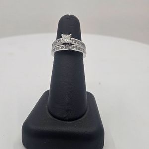  Princess-Cut .50 ct. Diamond Bridal Set 1.5 cttw.14K White Gold Size 6.5 