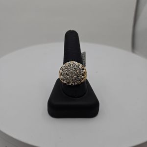  14kt Yellow Gold 1 ctw Diamond Cluster Ring Size 12.5